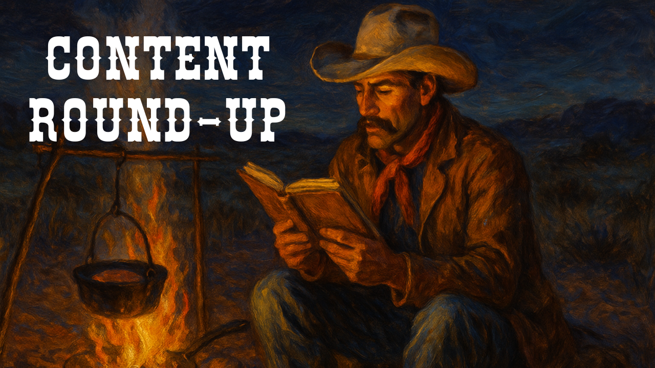 Cowboy homeschool dad reading the content round-up